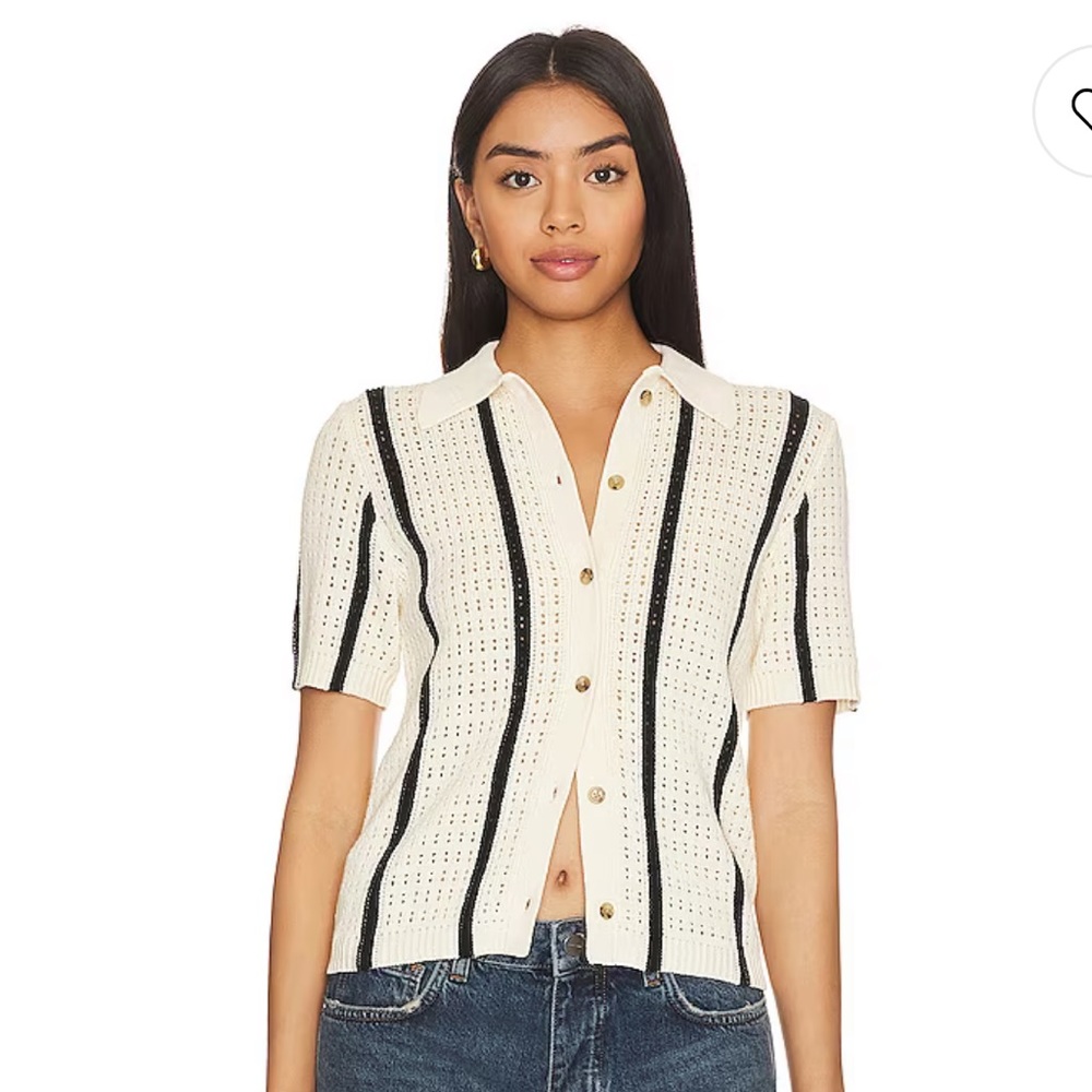 Anine Bing Alexis Sweater in Ivory & Black Stripe